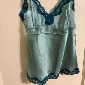 Teal Lace Trim Camisole